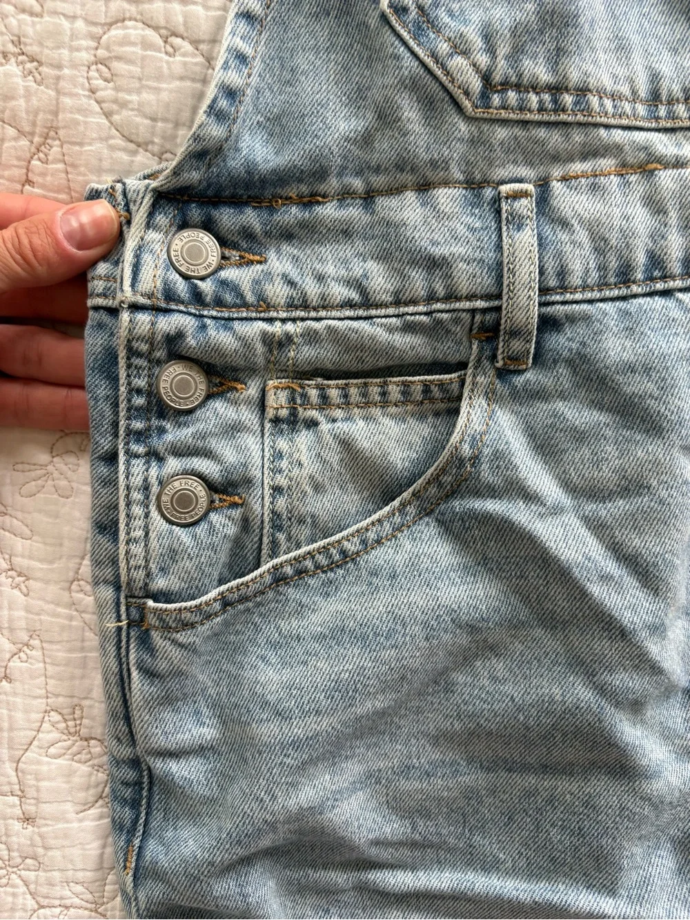 Ziggy Light Wash Denim Shortalls - Picture 2 of 7